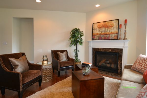 living room with well placed furniture