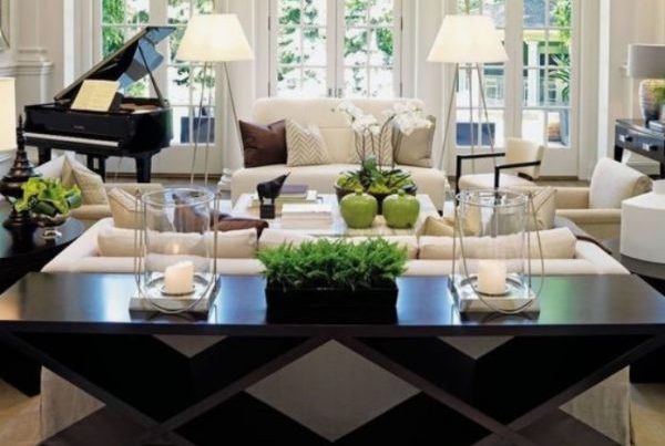 styled living room with lots of accessories